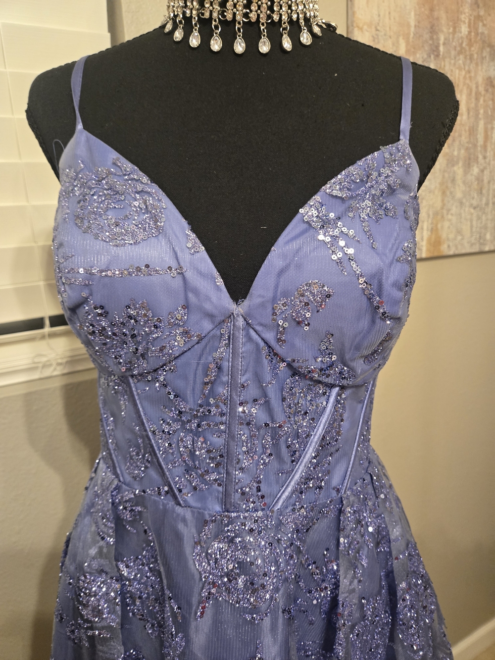 Blondie Nites Purple Dress with Glitter Trim - Picture 2 of 4